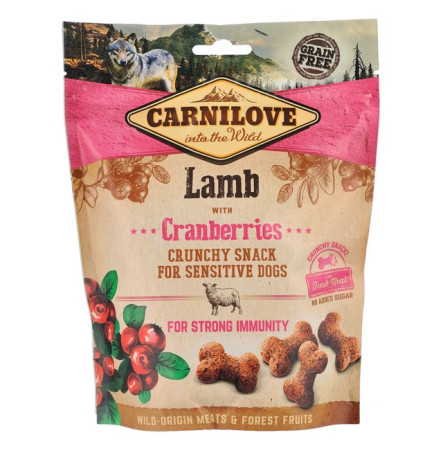 Carnilove Dog Crunchy Snack з ягням та журавлиною для собак 200 г